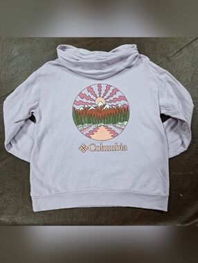 NWOT 100% Cotton Women's Graphic Lavender Columbia Hoodie size M